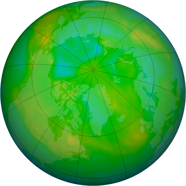 Arctic ozone map for 20 July 2010